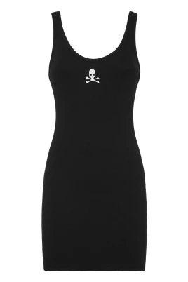 Ribbstickad Jersey Slipklänning