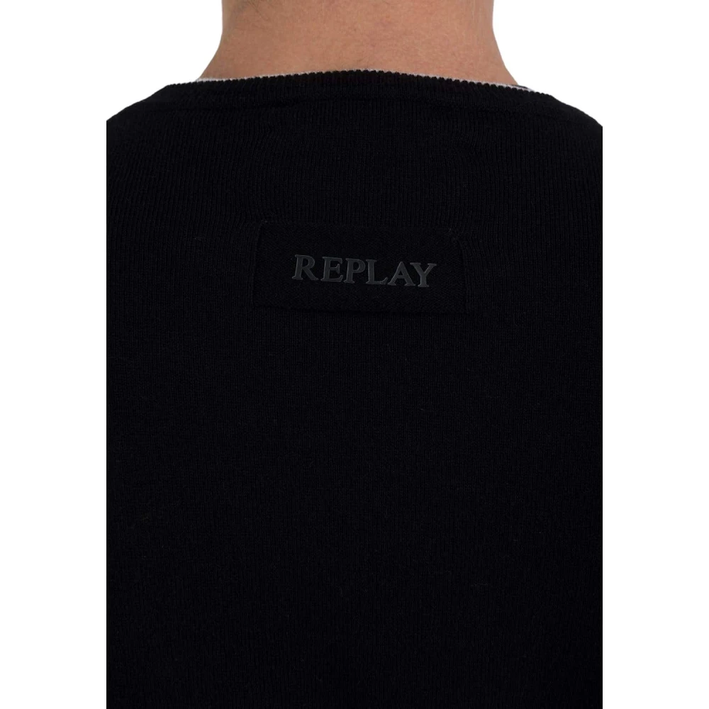 Replay Zwarte Mesh Stijl Top Black Heren