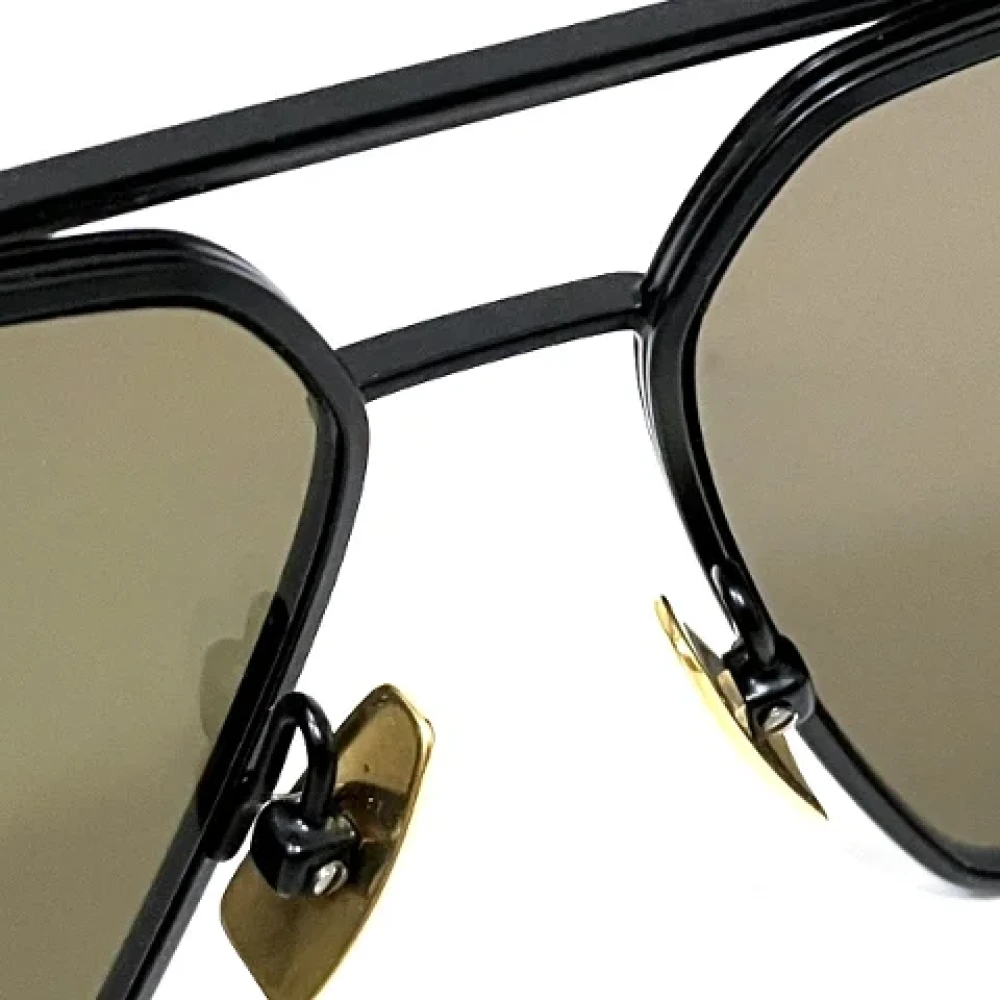 Bottega Veneta Vintage Pre-owned Metal sunglasses Black Heren