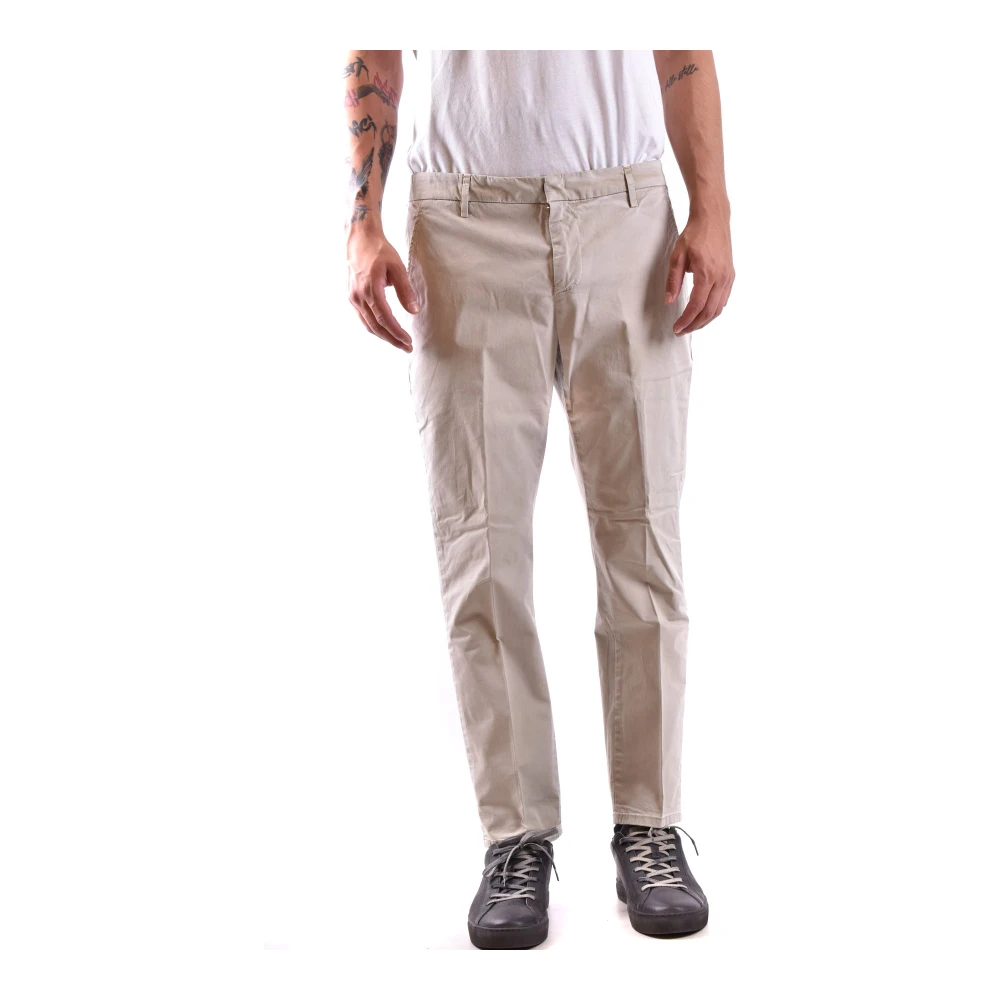 Dondup Men's Beige Straight Trousers, W30, Straight Trousers