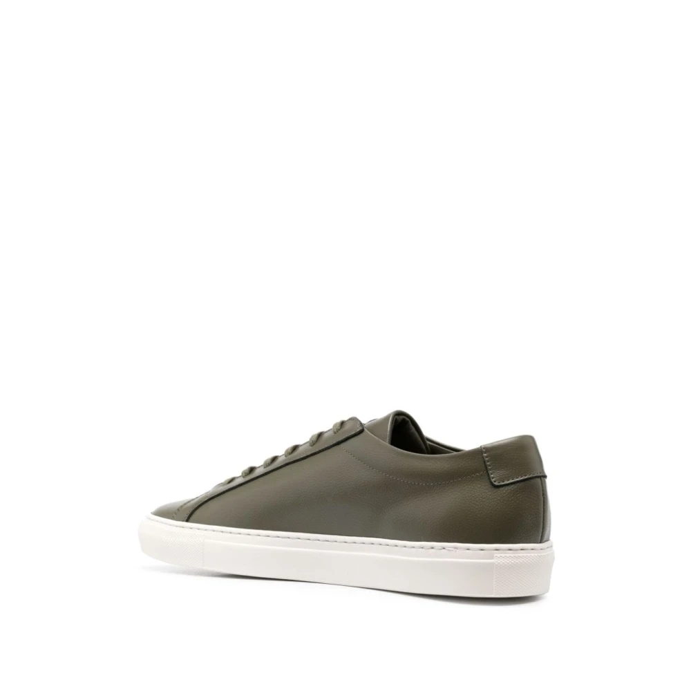 Common Projects Groene Leren Sneakers met Handtekening Nummers Motief Green Heren