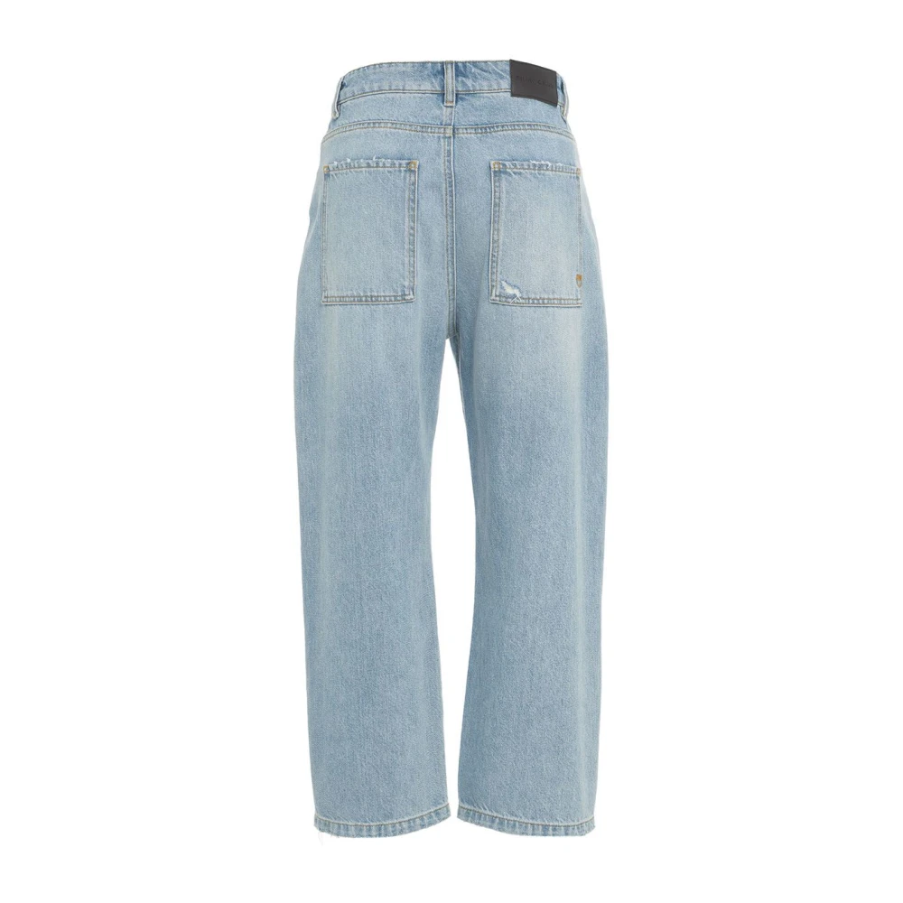 pinko Loszittende Jeans met Inzetstukken Blue Dames