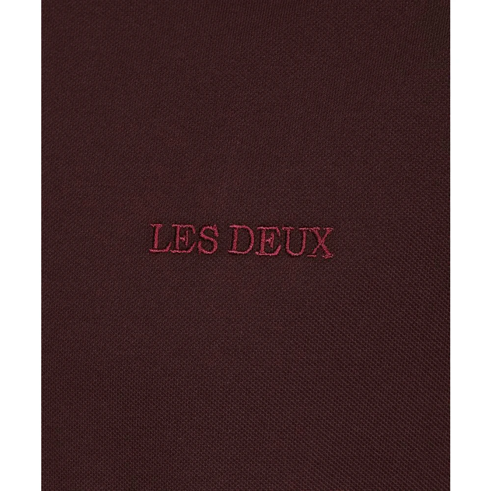 Les Deux Contrasterend Logo Katoenen Polo Shirt Red Heren
