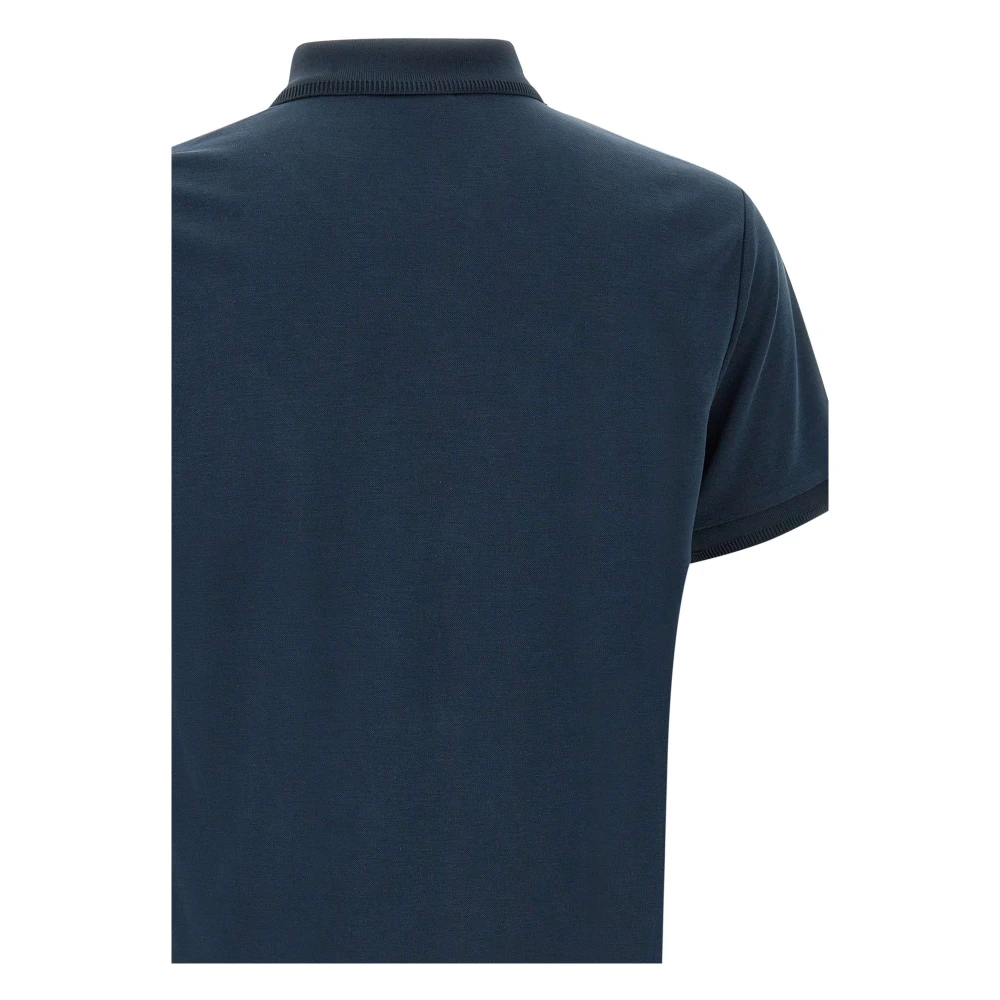 Emporio Armani EA7 Zachte Lyocell Heren Polo Shirt Blauw Blue Heren