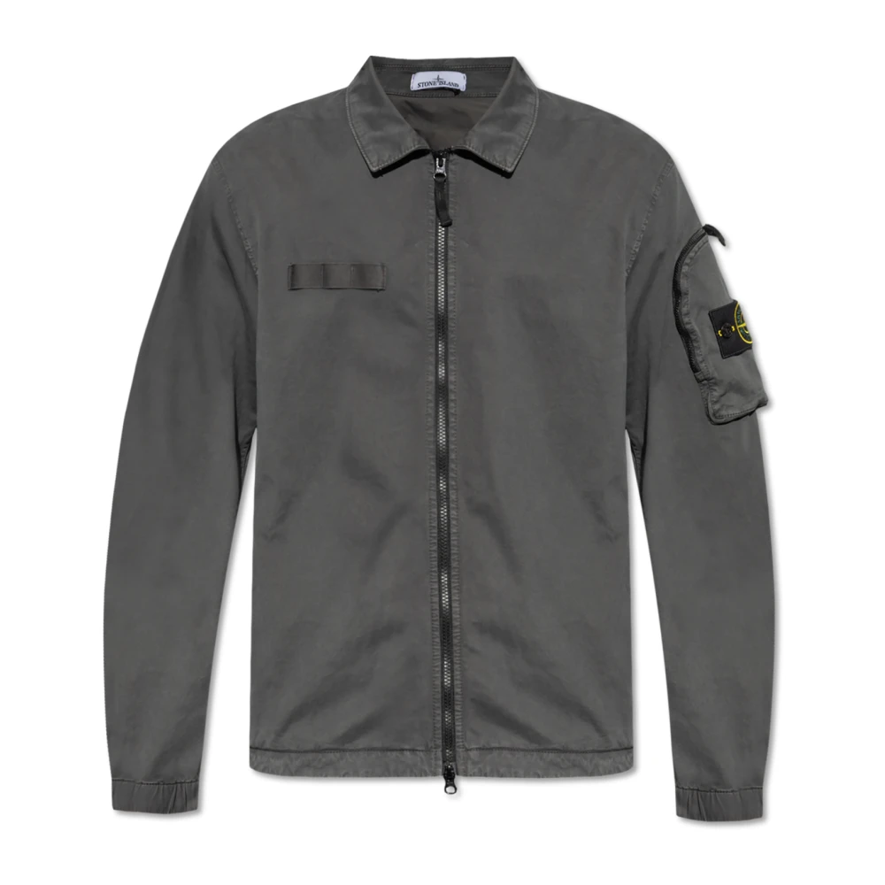 Stone Island Grijze Stijlvolle Katoenen Overhemd Gray Heren