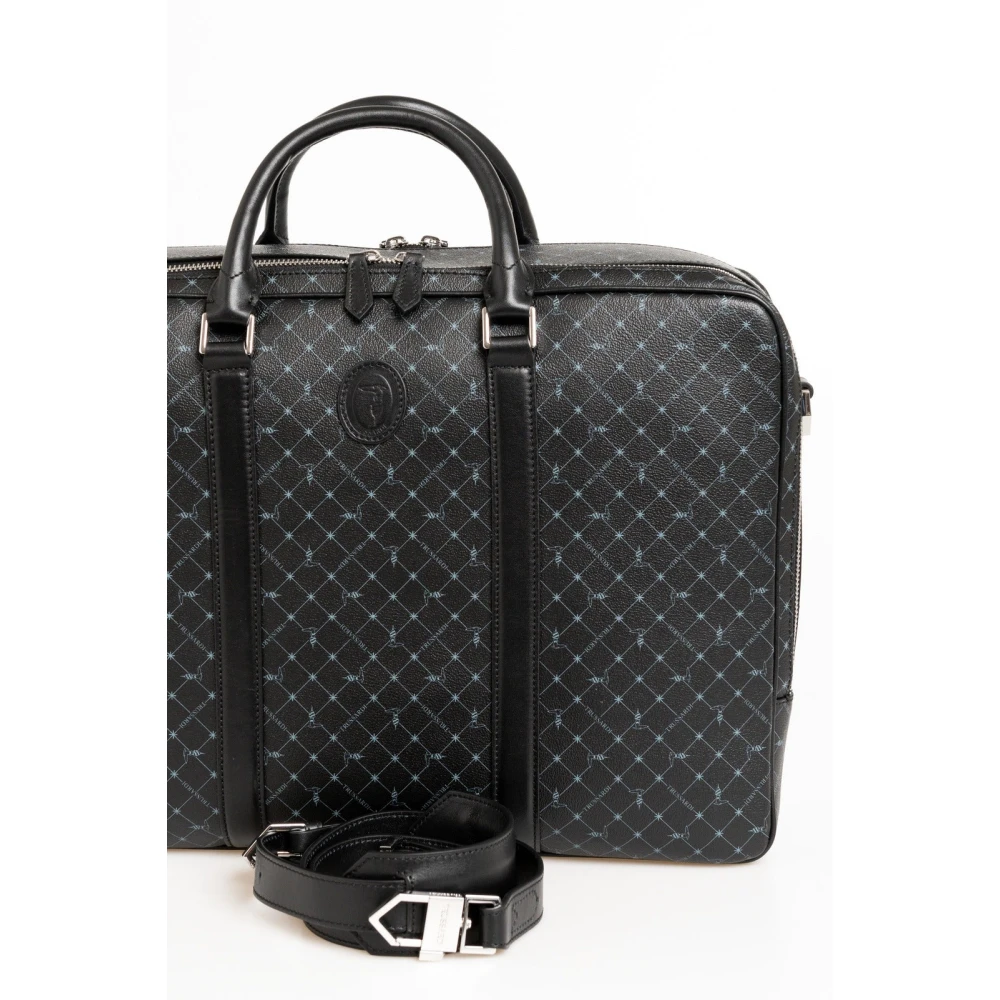 Trussardi Schoudertas met interne compartimenten Black Heren