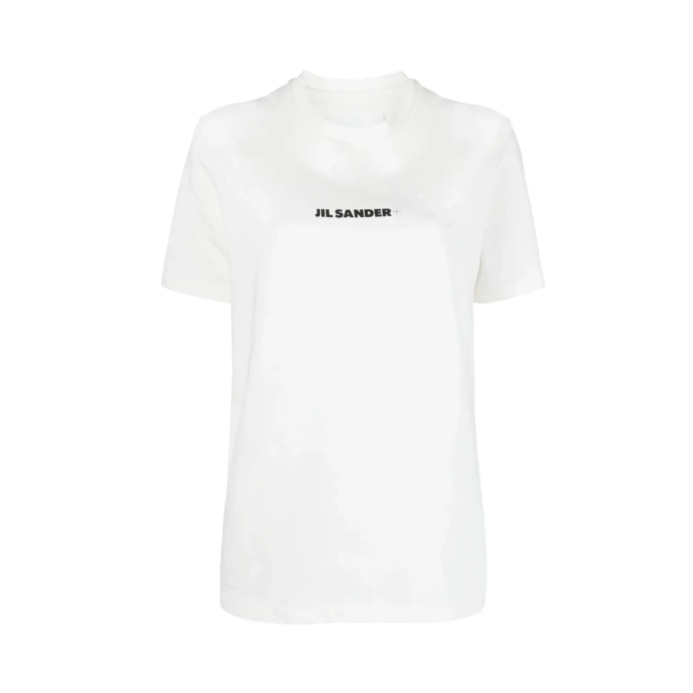 Jil Sander Wit Zwart Logo Plus T-Shirt White Heren