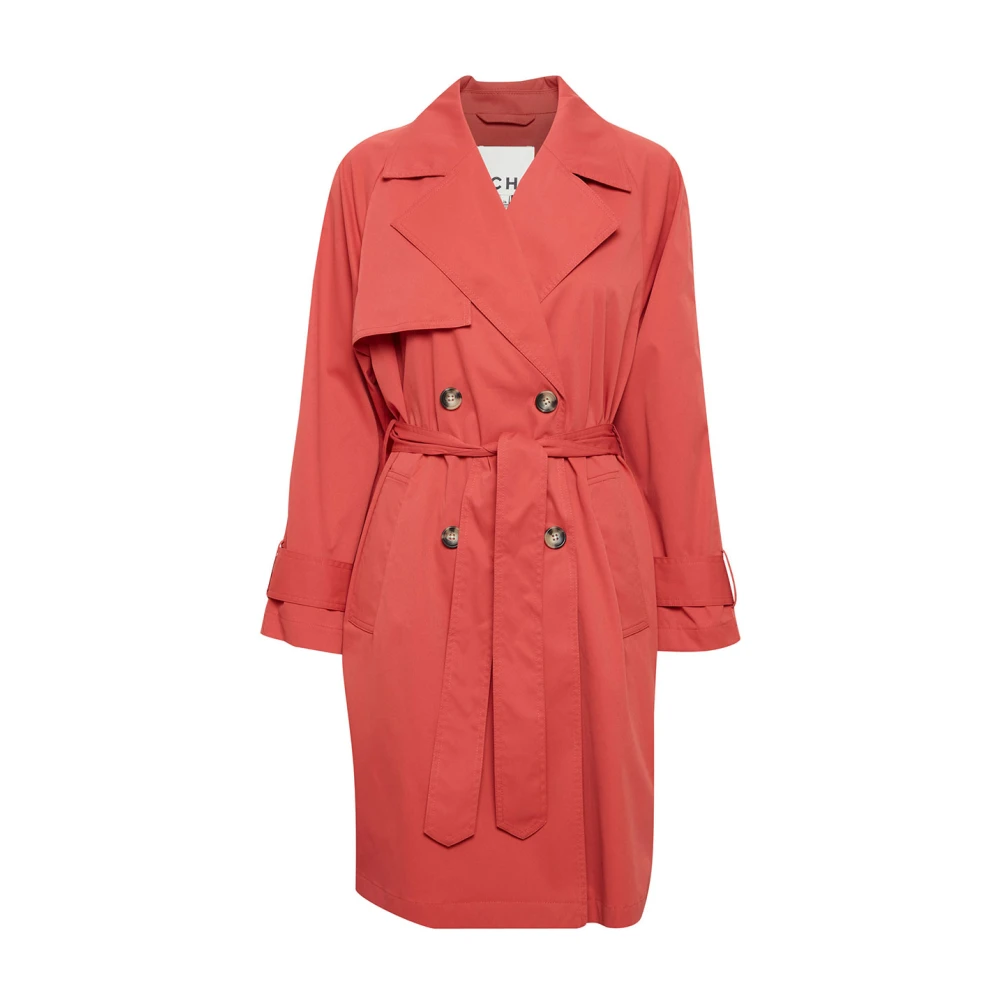 Ichi Rode Trenchcoat Red Dames