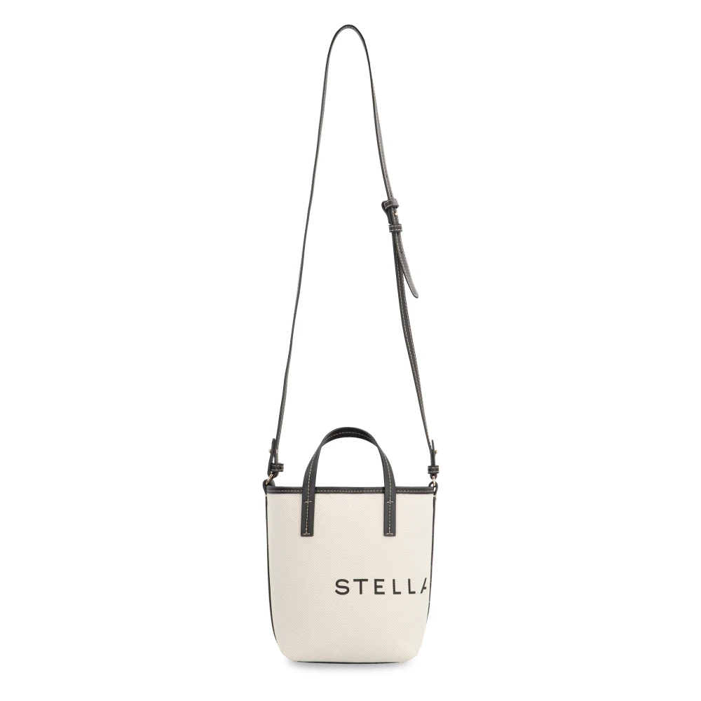Stella Mccartney Canvas tote tas met kunstleer Beige Dames