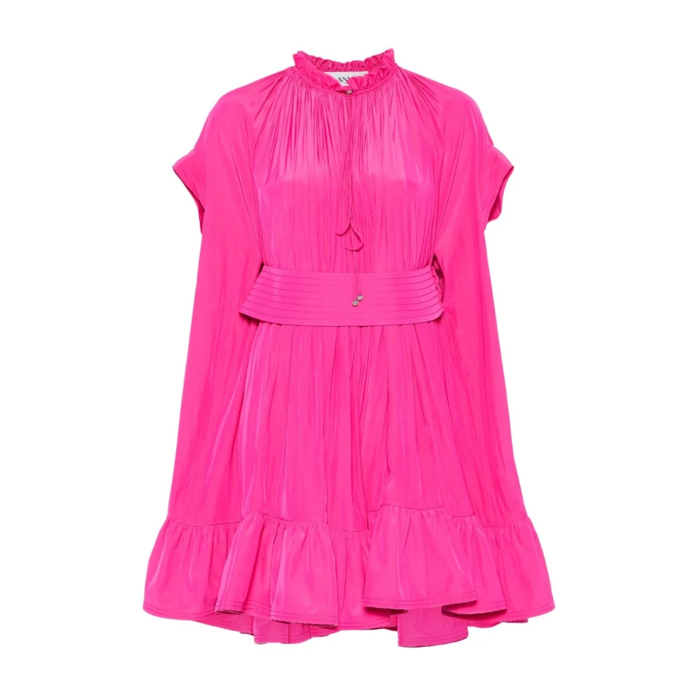 Lanvin Fuchsia Roze Ruche Jurk Pink Dames