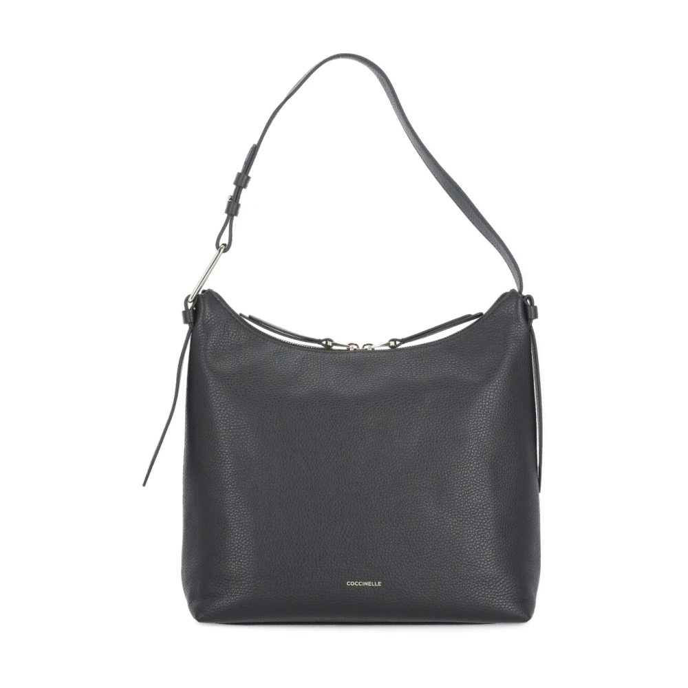 Coccinelle Zwarte leren schoudertas met handvat Black Dames