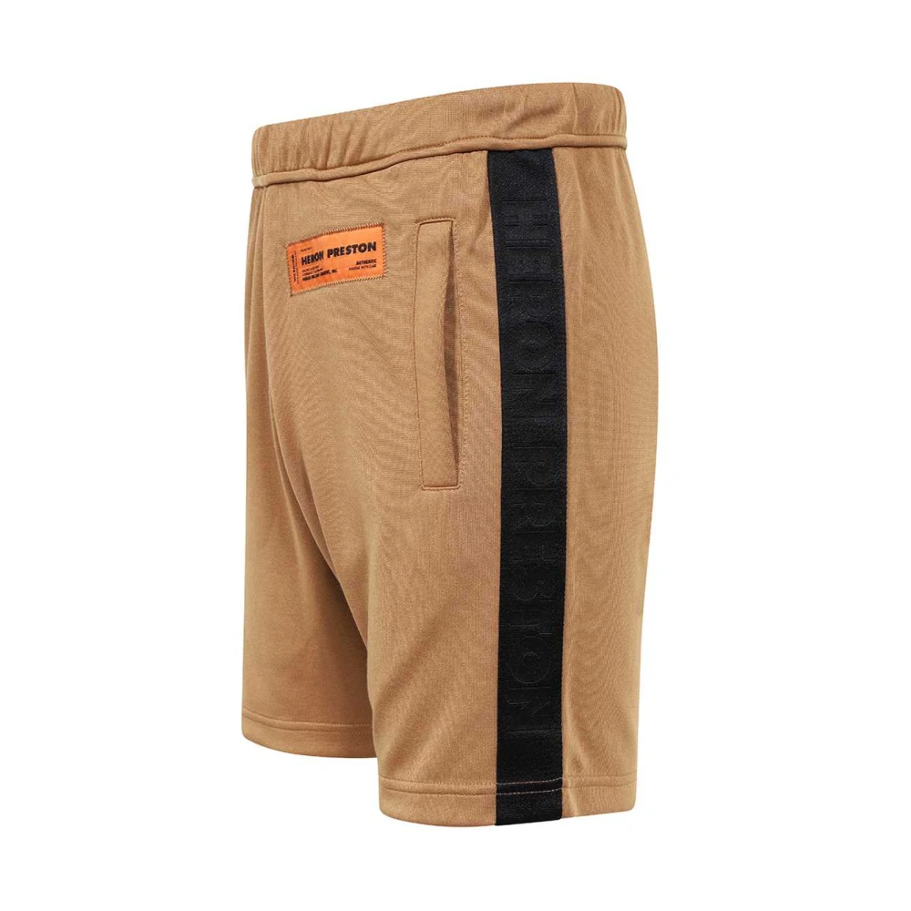 Heron Preston Logo Patch Casual Bermuda Shorts Brown Heren