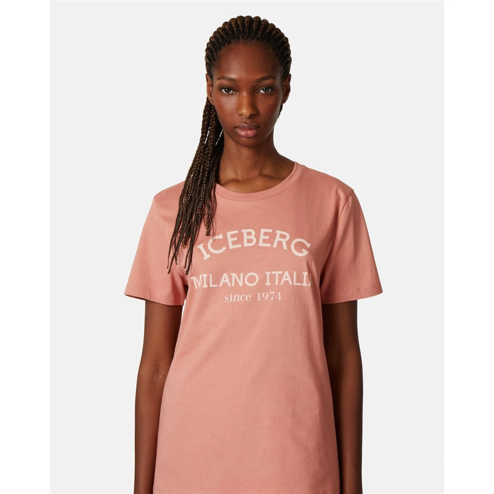 Iceberg T-shirt met logo print Red Dames