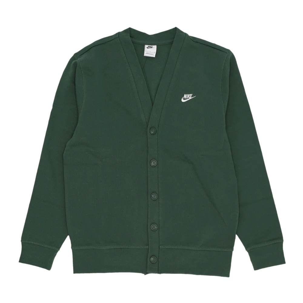 Nike Green Long Sleeve Training Tops, Male, M, Fairway V-Neck Cotton Cardigan Jumper