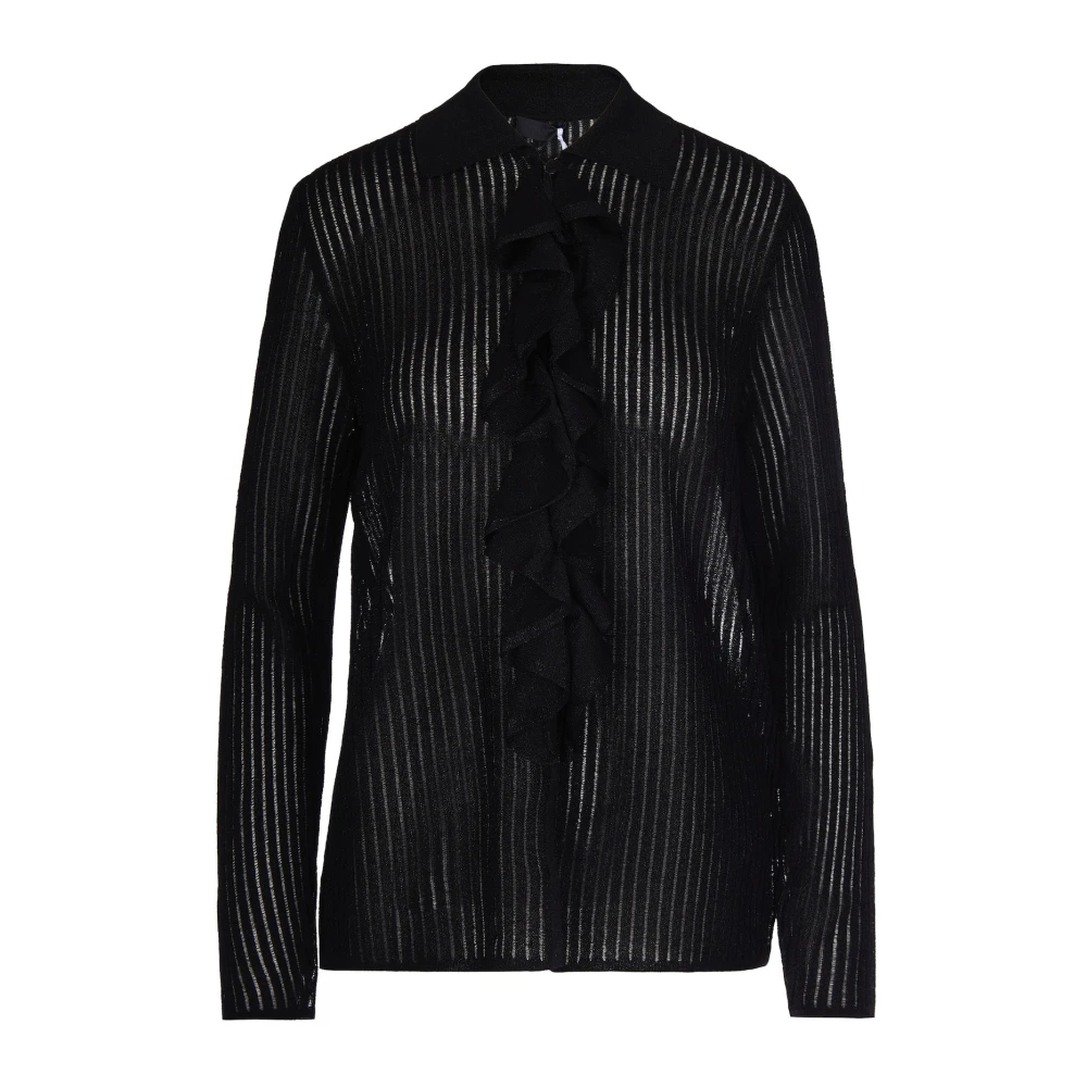 Liu Jo Svart Ribbstickad Sweatshirt