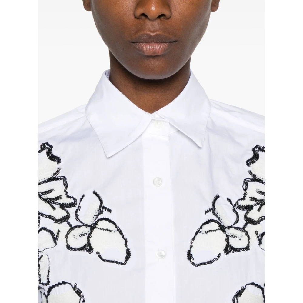 Ermanno Scervino Optische Witte Shirt Mf010 White Dames