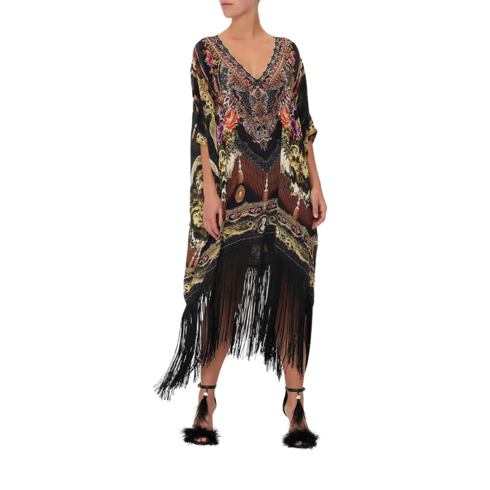 Camilla Fringe Dance Kaftan met Duende Multicolor Dames