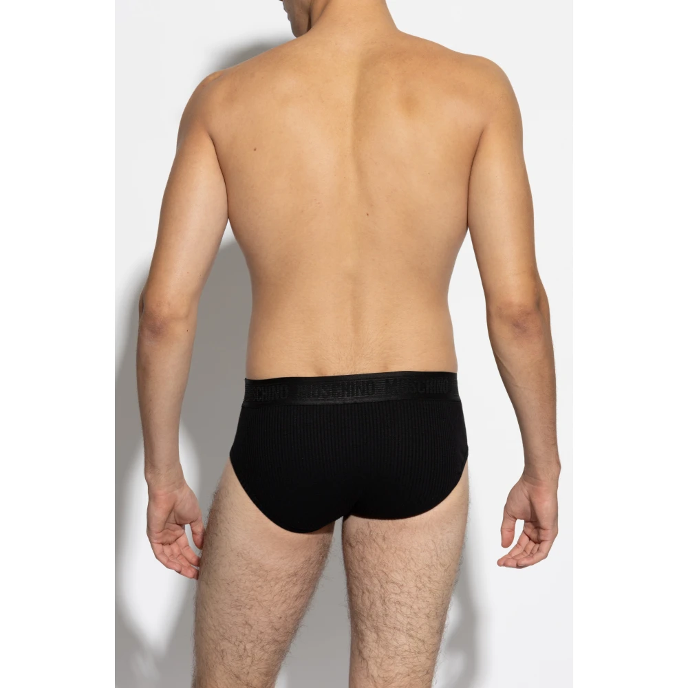 Moschino Ribbed Briefs Black Heren