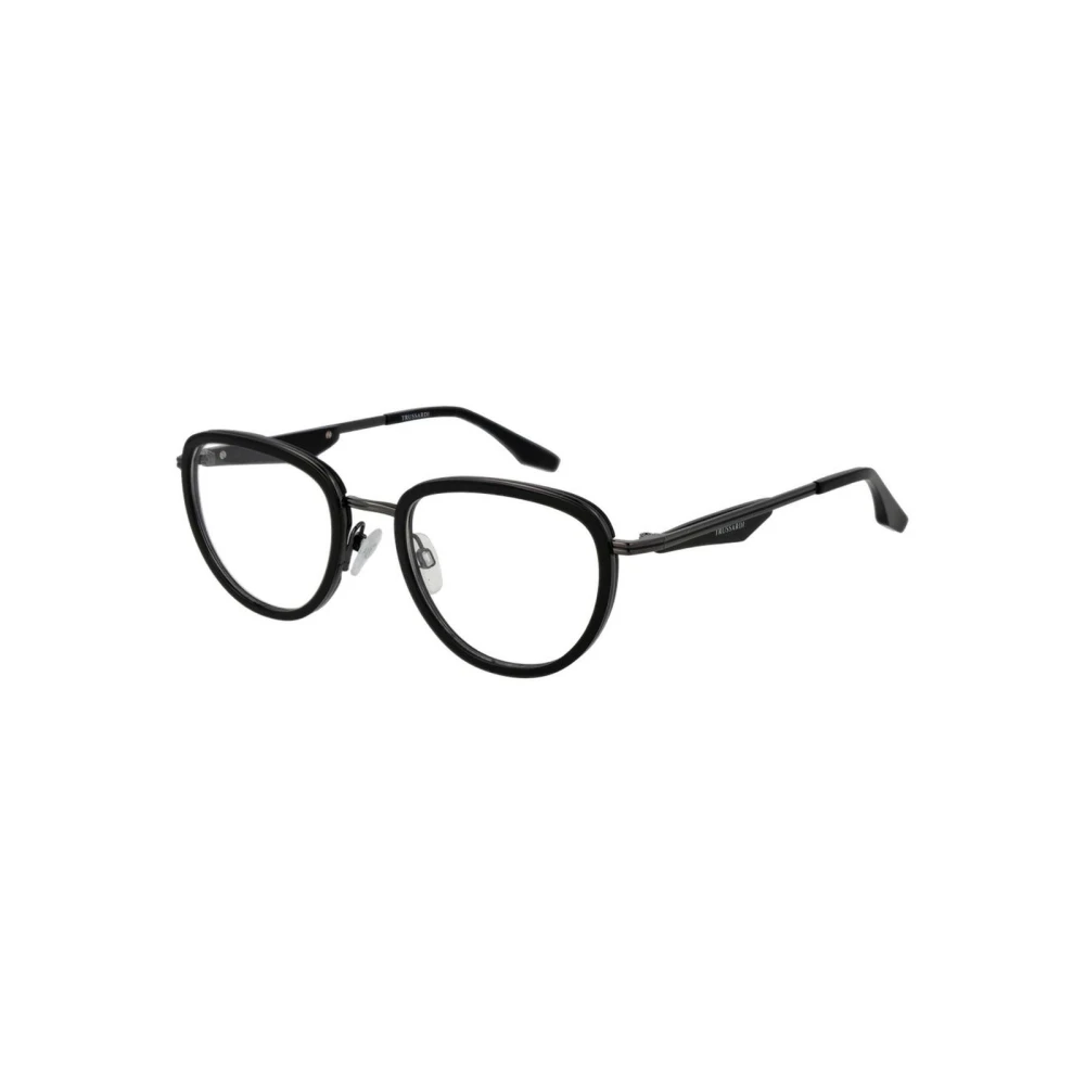 Trussardi Men's Black Classic Rectangular Glasses Frame - Glasses - One Size - Accessories