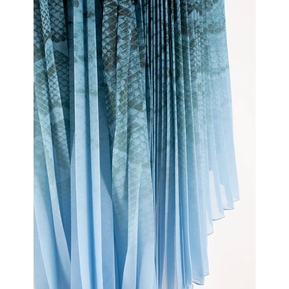 Ermanno Scervino Mouwloze jurk met pythonprint Blue Dames