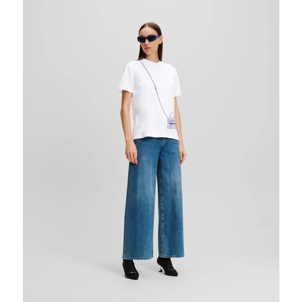 Karl Lagerfeld Baltisch T-shirt met tas ontwerp White Dames