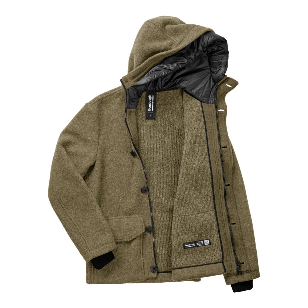 BomBoogie Wollen Hooded Parka Jas Blue Heren