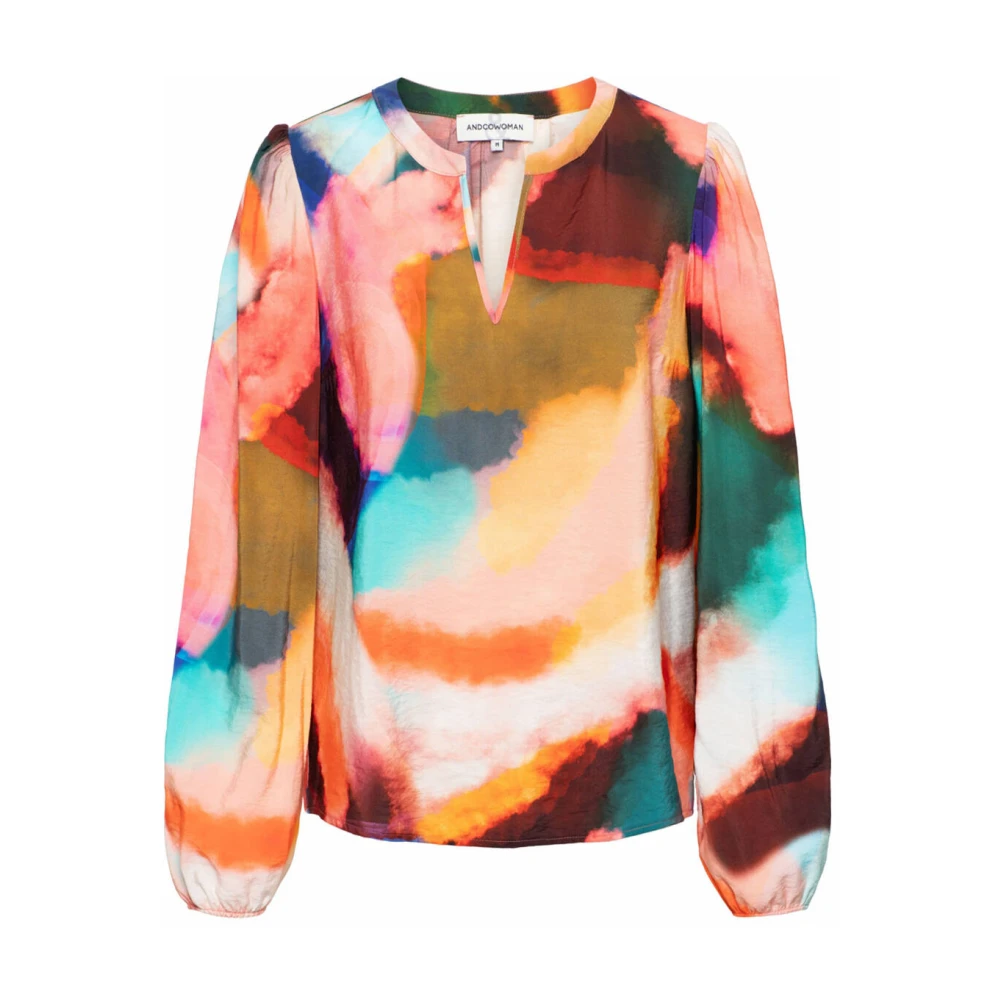 &Co Woman Emily Multi Color Lange Mouw Top Pink Dames