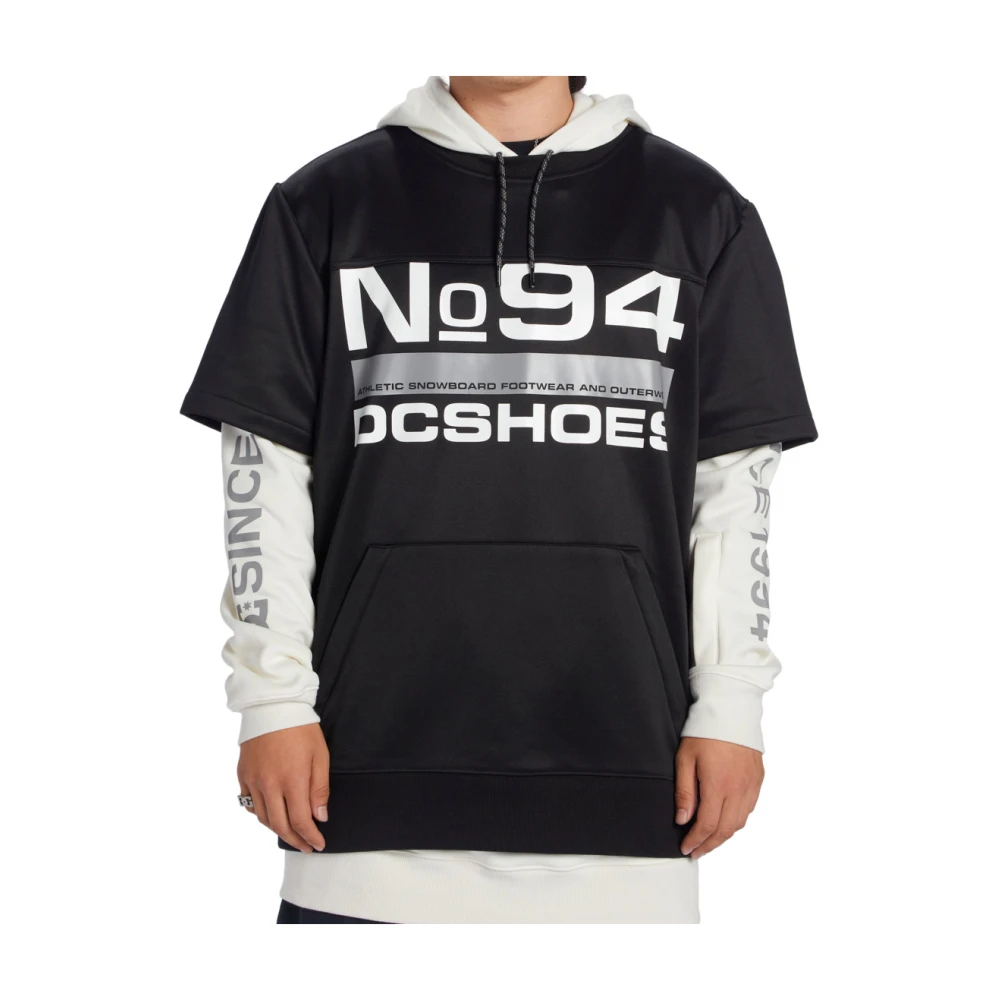 DC Shoes Zwarte trui met capuchon en ritssluiting zakken Black Heren