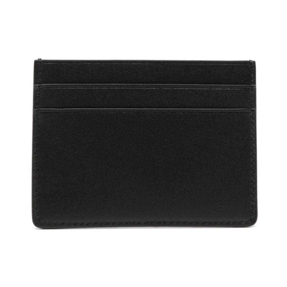 Jil Sander Zwarte leren kaarthouderkoppeling Black Heren