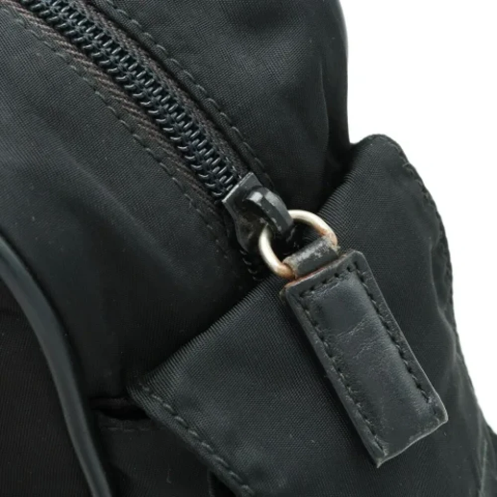Prada Vintage Pre-owned Leather backpacks Black Dames