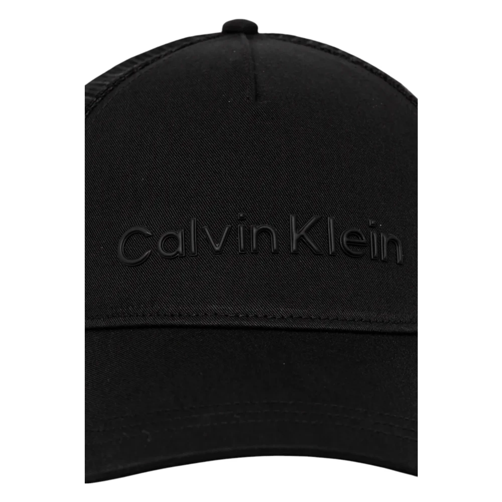 Calvin Klein Zwarte Katoenen Pet met Gesp Sluiting Black Heren
