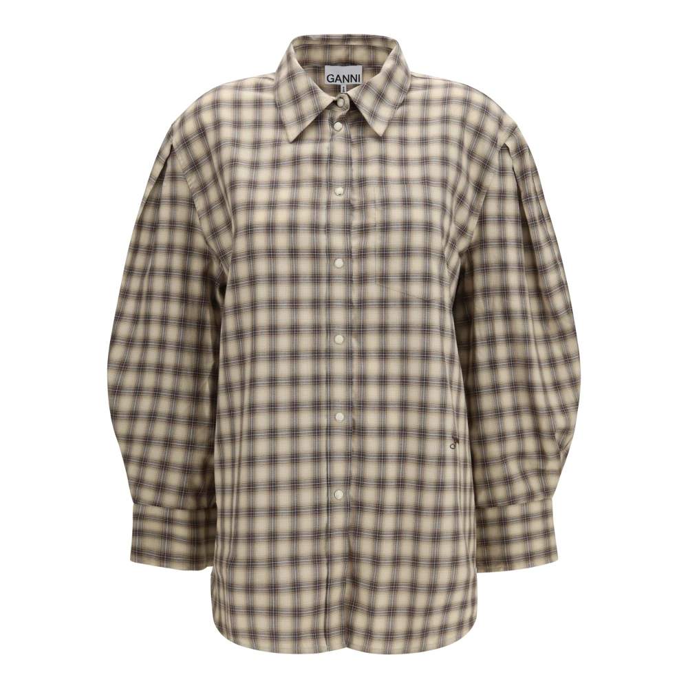 Ganni Donna Camicia In Flanella Di Cotone A Quadri Marrone It Taglia 44- Mytheresa - Immagine 5