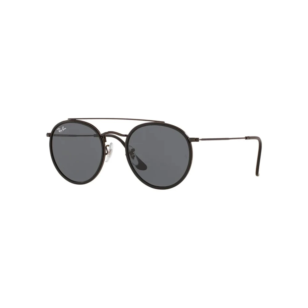 Ray-Ban Sunglasses Round Double Bridge - Black Frame Blue Lenses 51-22, RB3647N - Image 4