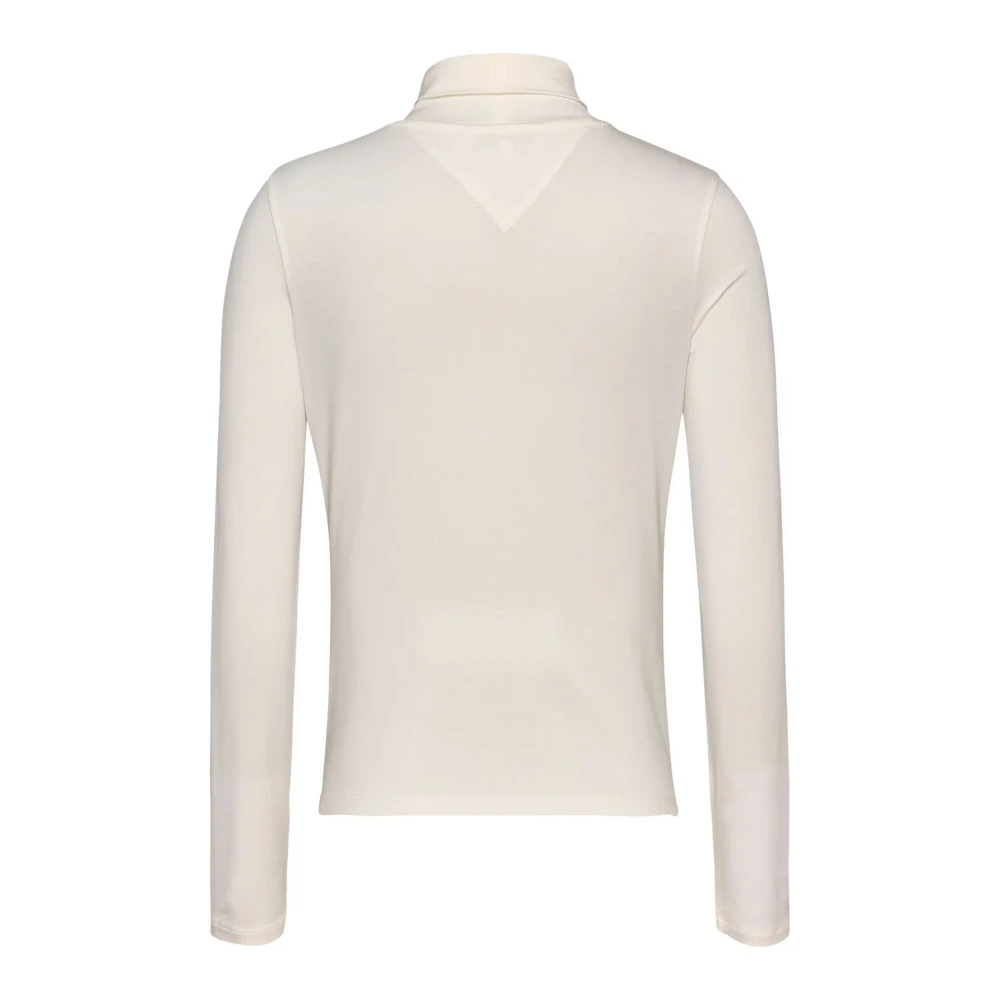 Tommy Jeans Hoge hals lange mouwen T-shirt White Dames