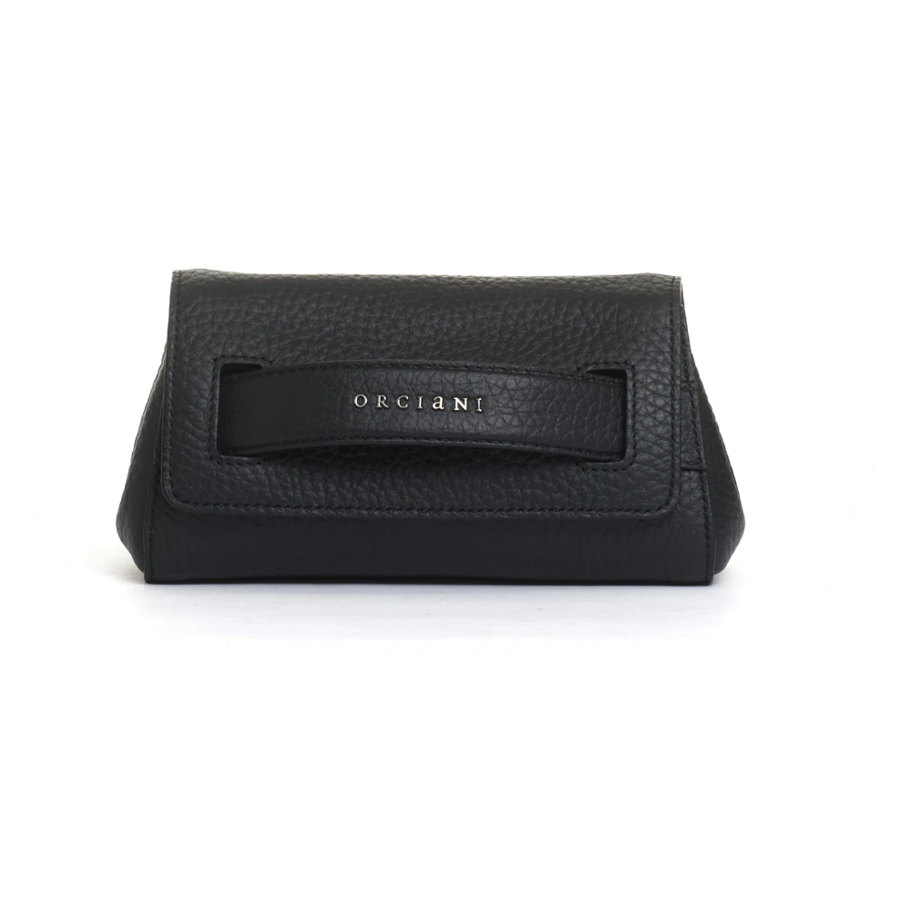 Orciani Zwarte Leren Crossbody Tas Black Dames