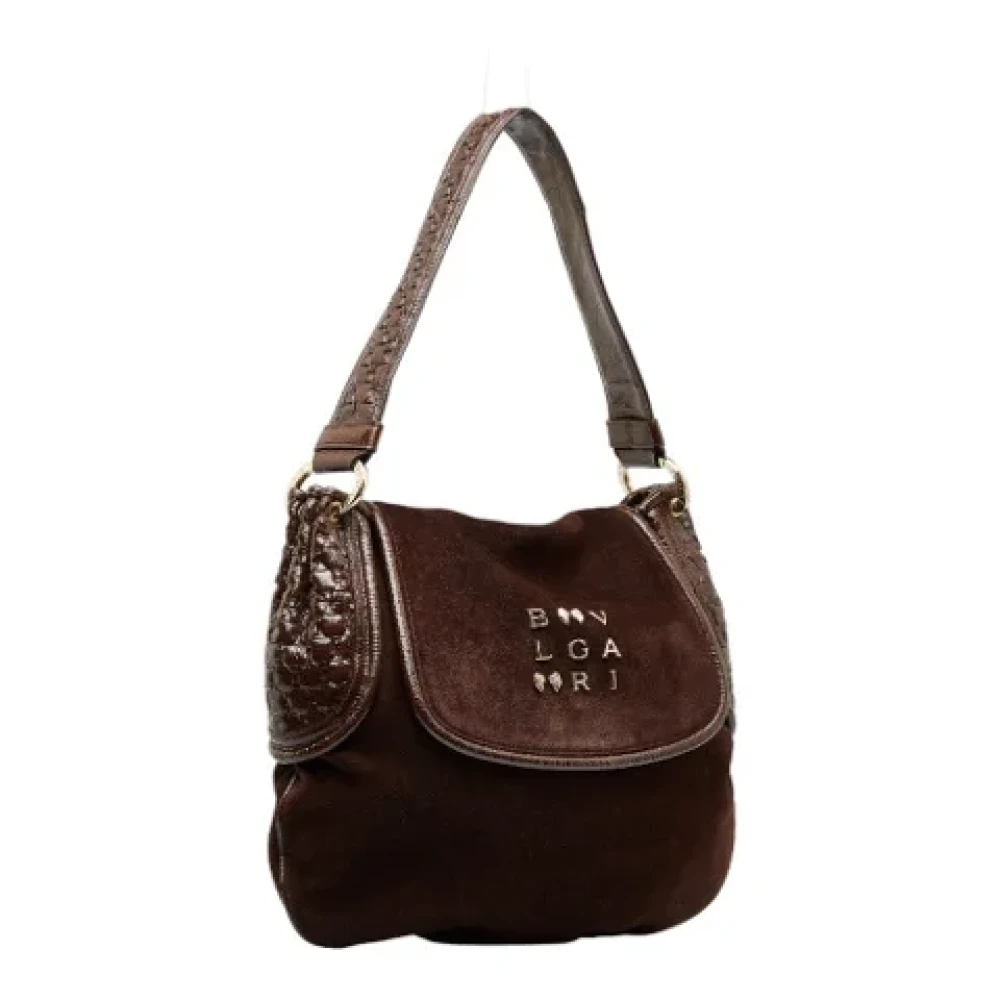 Bvlgari Vintage Pre-owned Fabric shoulder-bags Brown Dames