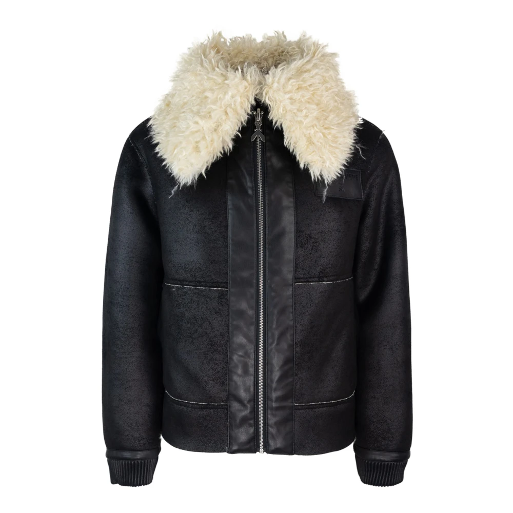 PATRIZIA PEPE Witte synthetische jas met rits White Dames