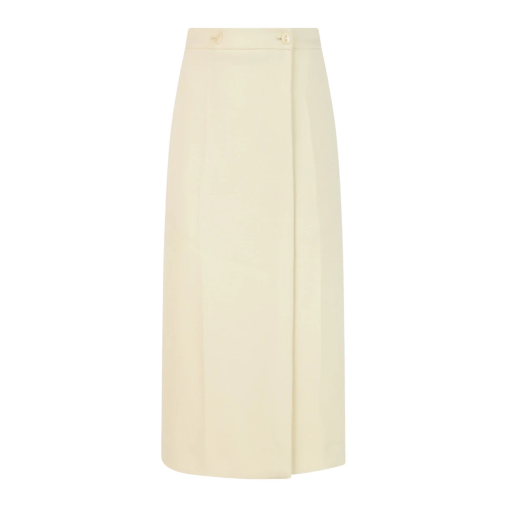 PATRIZIA PEPE Beige Rok met Hoge Taille en Knopen Beige Dames