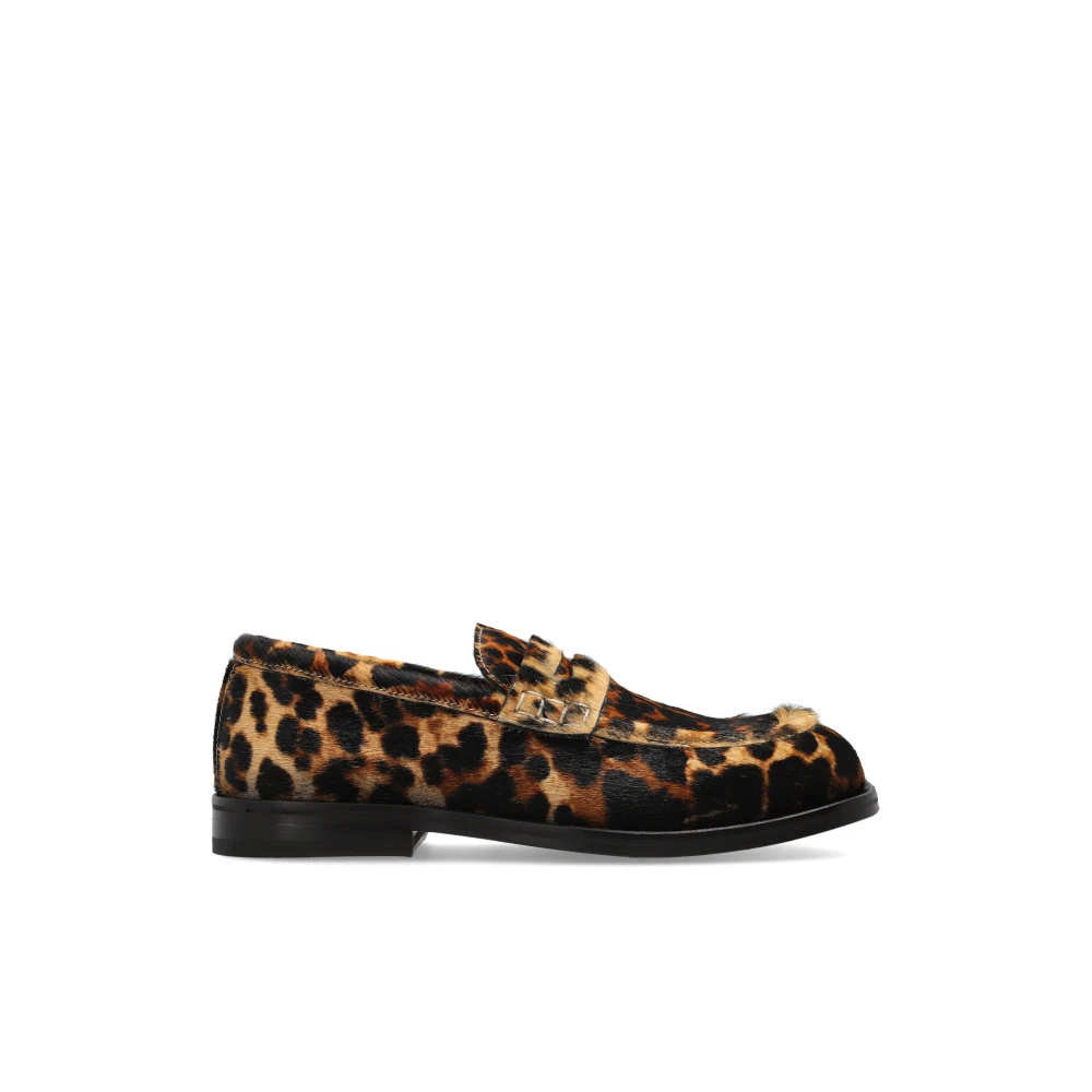 Ami Paris Unisex Beige - Leopard Print Cowhide Leather Loafers - Size: 40 - Immagine 2