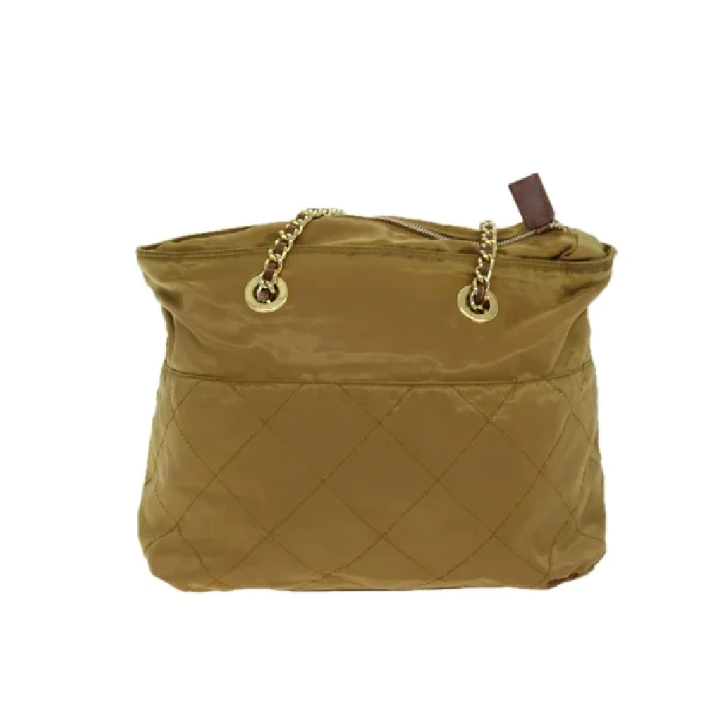 Prada Vintage Pre-owned Nylon prada-bags Beige Dames