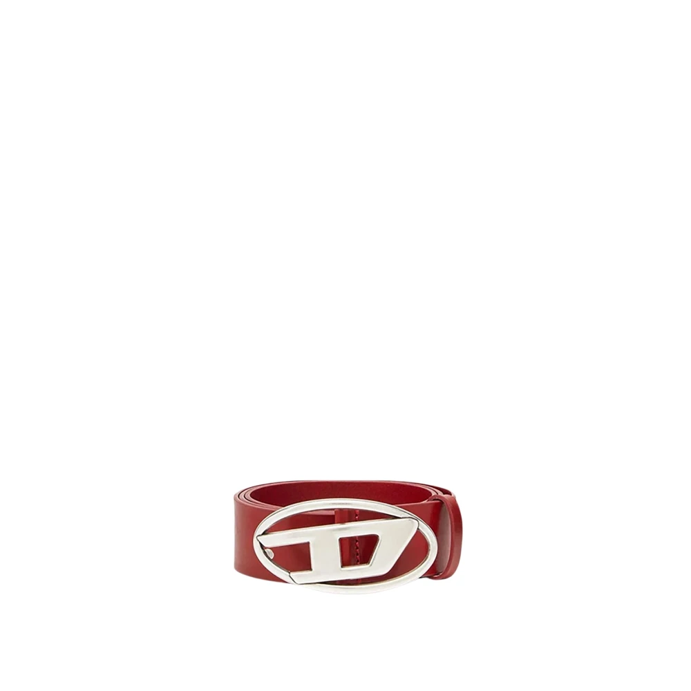 Diesel Rode Ovale Logo Riem Red Heren