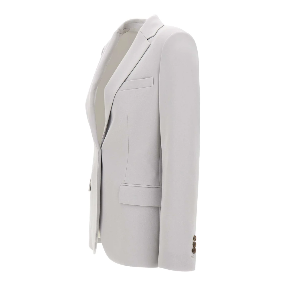 Theory Grijze Blazer Lichtgewicht Crepe Stof Gray Dames
