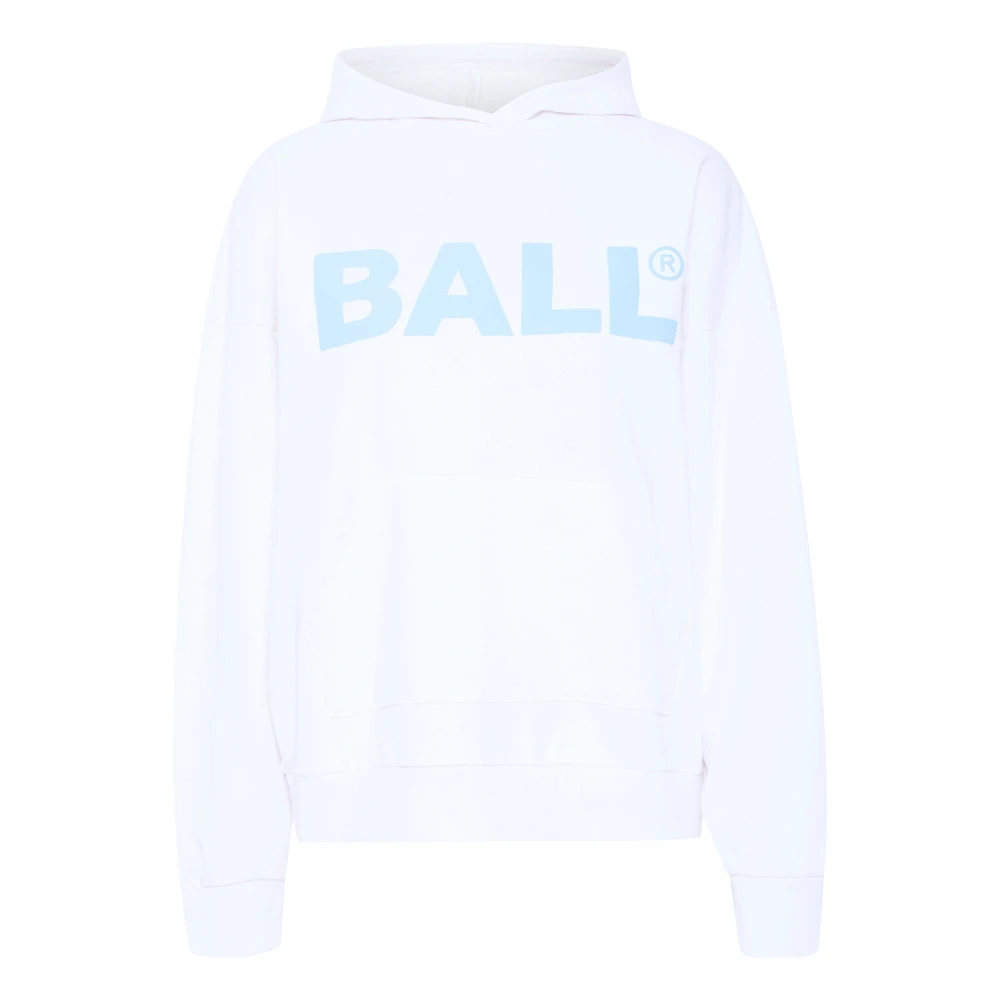 Ball Logo Hoodie Sweatshirt Wit White Dames