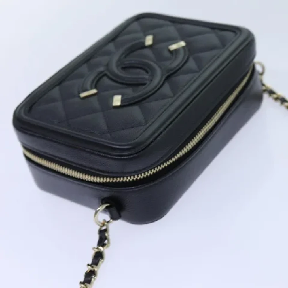 Chanel Vintage Pre-owned Leather shoulder-bags Black Dames