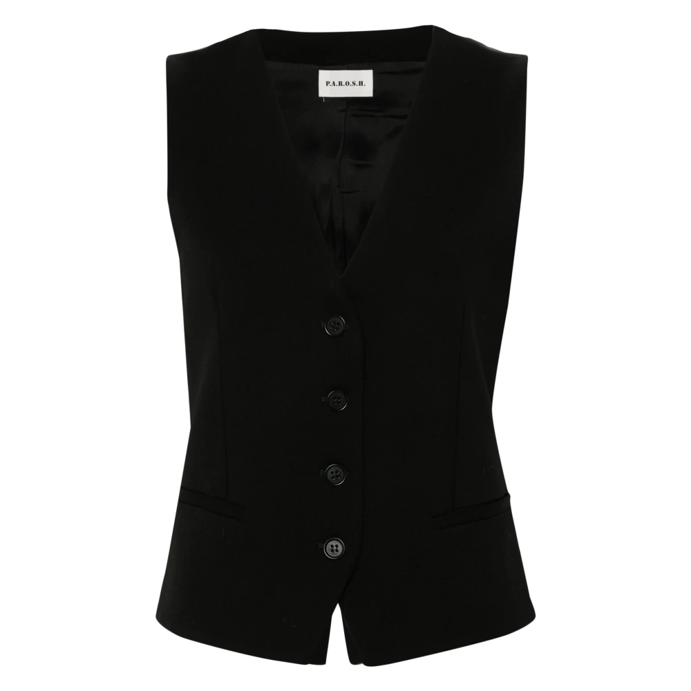 P.a.r.o.s.h. Zwart Gilet Vest Black Dames