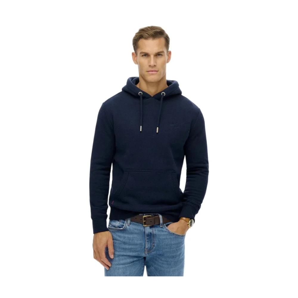 Superdry Uomo Blu Felpa Con Cappuccio Vintage Logo - Immagine 3