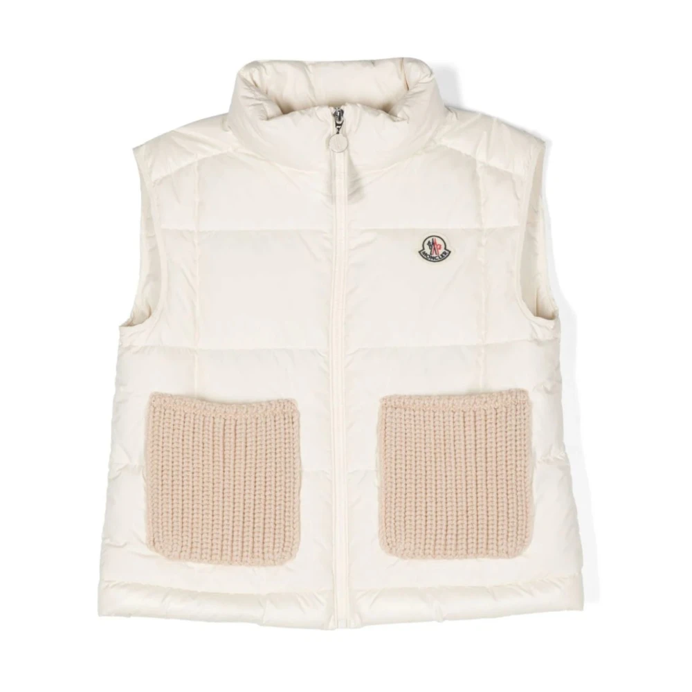 Moncler Vit Vadderad Gilet Kappa White, Flicka