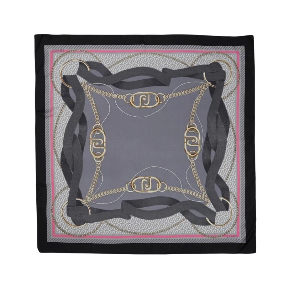 Liu Jo Vrouw Zwart Geprinte Polyester Sjaal Met Patroon