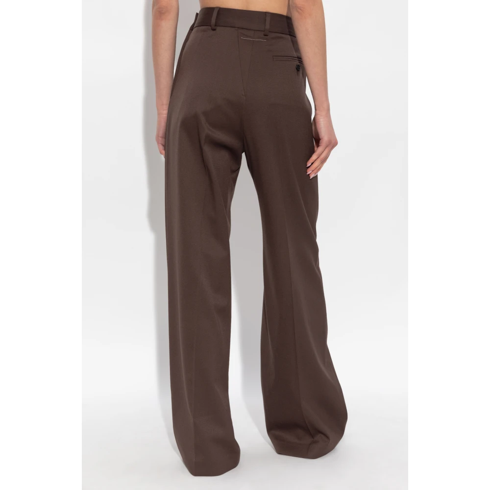 MM6 Maison Margiela Geplooide broek Brown Dames