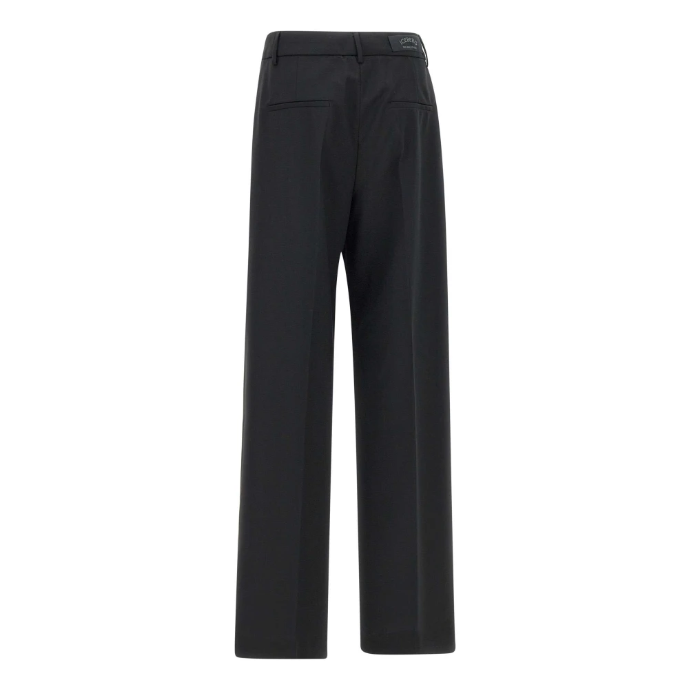 Iceberg Zwarte Chino Broek Wijde Pijp Black Dames